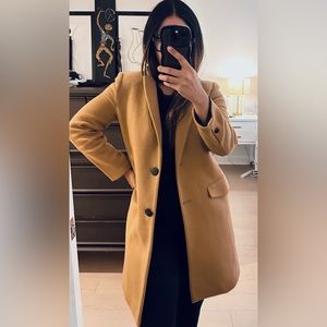 Zara tan wool blend coat